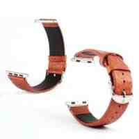 KAKAPI for Apple Watch 42mm Genuine Leather Watch Strap Classic Buckle - Brown