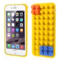 For iPhone 6 Plus Building Block Design Silicone Gel Case - Yellow