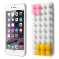 Building Block Design Protective Silicone Case for iPhone 6 - White