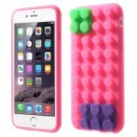 For iPhone 6 Building Block Design Silicone Case Protector - Rose