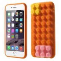 For iPhone 6 Building Block Design Soft Silicone Case - Orange