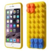 For iPhone 6 Building Block Design Soft Silicone Case - Yellow