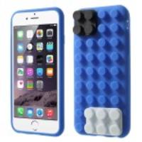 For iPhone 6 Building Block Design Silicone Shell Case - Dark Blue