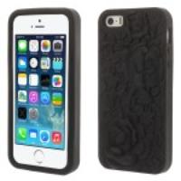 3D Rose Flowers Silicone Case for iPhone 5s 5 - Black