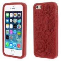 3D Rose Flowers Silicone Cover Case for iPhone 5s 5 - Red