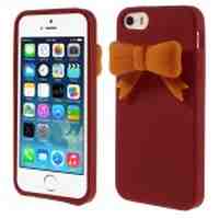 Cute 3D Bowknot Silicone Case Shell for iPhone 5s 5 - Red