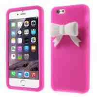 3D Bowknot Soft Silicone Protective Case for iPhone 6 / 6s - Rose