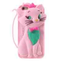 Lovely Cat Silicone Shell Case for iPhone 6 / 6s - Pink