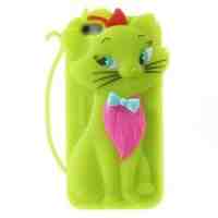 Lovely Cat Silicone Shell Case Cover for iPhone 6 / 6s - Green