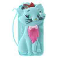 Lovely Cat Silicone Shell Cover Case for iPhone 6 / 6s - Blue