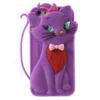 Lovely Cat Silicone Cover Case for iPhone 6 / 6s - Purple