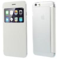 View Window Leather Folio Case for iPhone 6 Plus - White