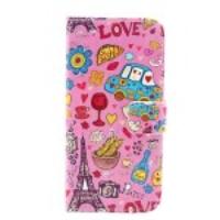 Eiffel Tower & Flowers Leather Stand Case Accessory for iPhone 6