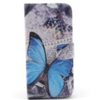 Blue Butterfly PU Leather Protective Case for iPhone 6