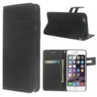 Magnetic Flip Leather Wallet Case for iPhone 6 - Black