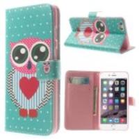 Adorable Owl Stand Leather Magnetic Case for iPhone 6 Plus