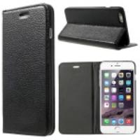 Lychee Texture Cowhide Genuine Leather Stand Case for iPhone 6 - Black