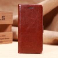 Faux Sheep Leather Wallet Stand Shell Case for iPhone 6 - Coffee