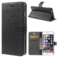 Flip Wallet Leather Stand Case for iPhone 6 Plus - Black