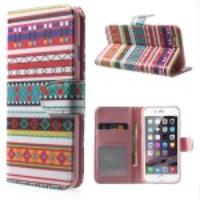 Tribal Geometric Figures Leather Wallet Stand Case for iPhone 6