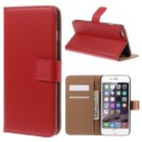 Genuine Split Wallet Stand Leather Case for iPhone 6 Plus - Red