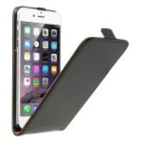 Vertical Flip PU Leather Case for iPhone 6 Plus - Black