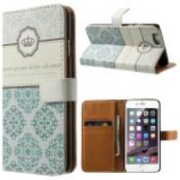 Crown & Moroccan Pattern Wallet Stand Leather Protective Case for iPhone 6