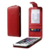 Vertical Flip Leather Case with Card Slots for iPhone 6 - Red