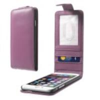 Vertical Magnetic Flip Leather Case Cover for iPhone 6 - Purple