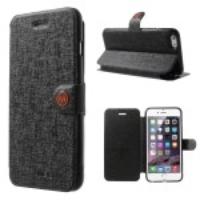 MEILAITE Oracle Grain Leather Stand Case for iPhone 6 Plus - Black