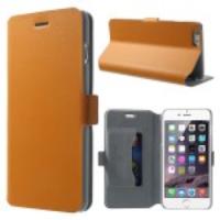 DOORMOON Genuine Leather Flip Stand Case for iPhone 6 Plus - Orange