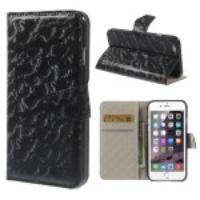 Wave Pattern Leather Wallet Stand Case for iPhone 6 - Black