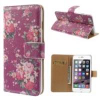 Rose Flowers Leather Case w/ Wallet & Stand for iPhone 6 Plus