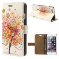 Wallet Stand Leather Case Cover for iPhone 6 - Colorful Flower Tree