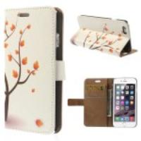 Leather Magnetic Flip Stand Case for iPhone 6 - Maple Autumn Tree