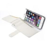 Multi-functional Wallet Stand Leather Case for iPhone 6 Plus - White