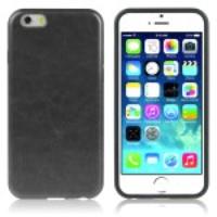 ENKAY Crazy Horse Leather Coated Silicone Case for iPhone 6 - Black