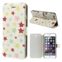 Colorful Five-pointed Stars Leather Stand Case Cover for iPhone 6