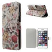 Colorful Blooming Flowers Leather Magnetic Case Stand for iPhone 6