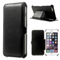 Folio Crazy Horse Leather Case for iPhone 6 Plus - Black