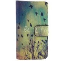 Flying Birds & Be Free Wallet Leather Stand Case for iPhone 5c