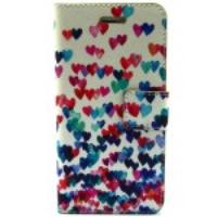 Colorized Hearts Leather Magnetic Case Stand for iPhone 6 Plus