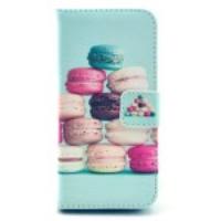 Colorful Macarons Leather Magnetic Case for iPhone 5c w/ Stand