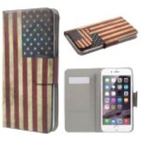 For iPhone 6 Plus Flip Leather Case Cover - Vintage American Flag