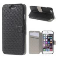 Diamond Lozenge Stand Leather Case for iPhone 6 4.7 inch - Black