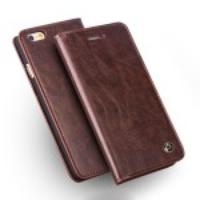 QIALINO Luxury Genuine Leather Wallet Case for iPhone 6 Plus - Brown