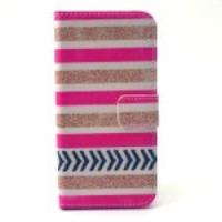 Leather Folio Phone Protective Case for iPhone 6 - Colorful Stripes Pattern