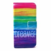 Folio Leather Wallet Phone Protective Case for iPhone 6 - Rainbow Stripes