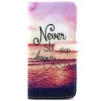 Never Stop Dreaming Magnetic Leather Stand Case for iPhone 6