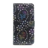 Diamond & Flower Pattern Leather Protective Case for iPhone 6 Plus - Black